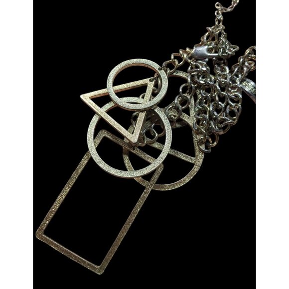 Funky Open Geometric Shape Charm Necklace - Picture 3 of 6
